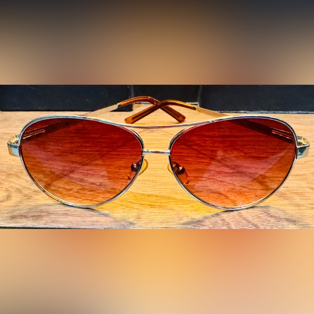 Kenneth Cole Reaction Men’s Sunglasses Amber Aviators Maverick Top Gun Y2K